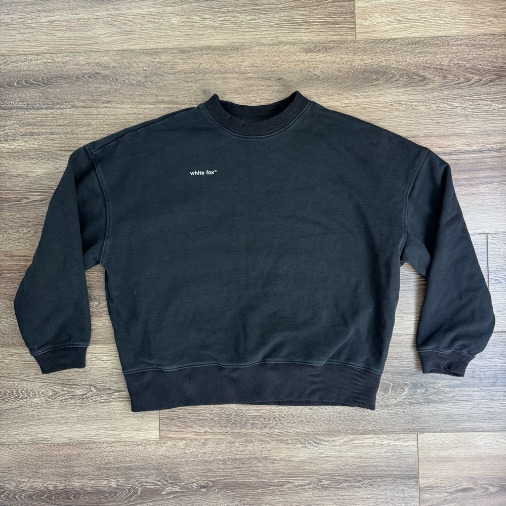 White Fox Boutique Own The Moment Crewneck Sweatshirt, Black